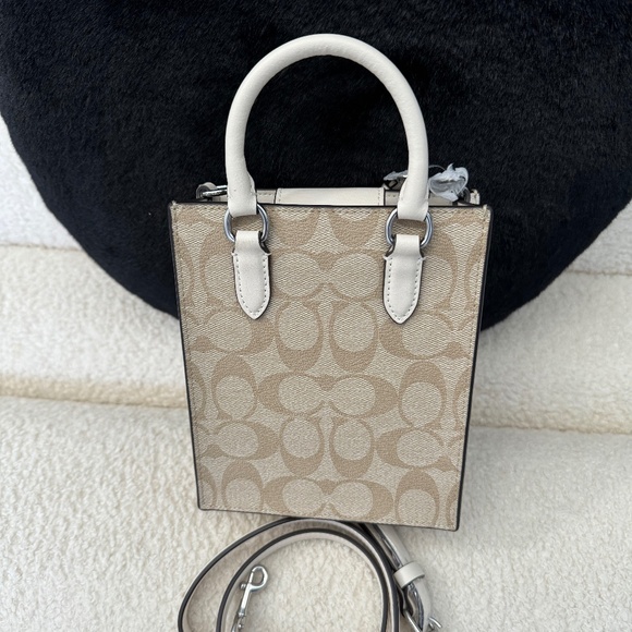 Coach Mini Tote in Signature Canvas w/ Magnetic Snap Closure & Detachable Strap - Picture 5 of 6